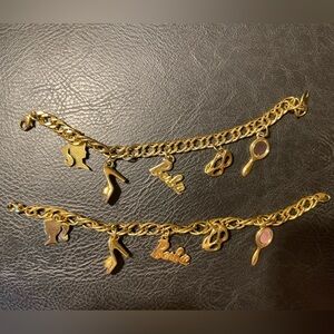 Two Vintage Barbie charm bracelet